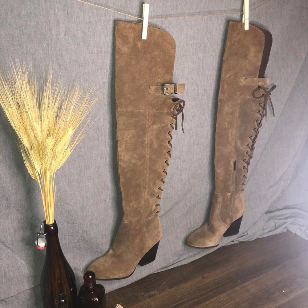 Suede Jeffery Campbell over the knee boots